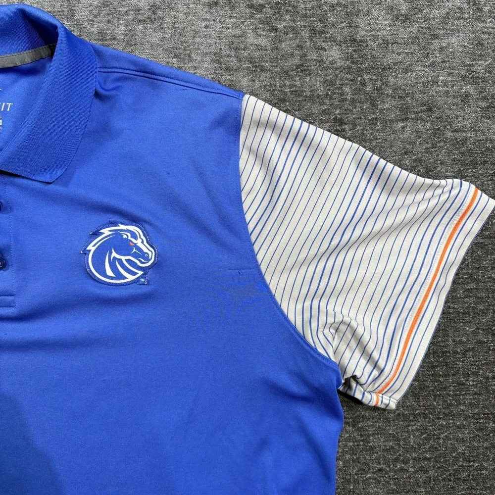 Nike Dri-Fit Men's‎ Size XXL Boise State Broncos Striped Short Sleeve Polo Shirt